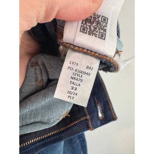 Madewell Emmett Wide-Leg Jeans Blue Patch Pocket High Rise Denim Size 33 Hemmed - Image 10