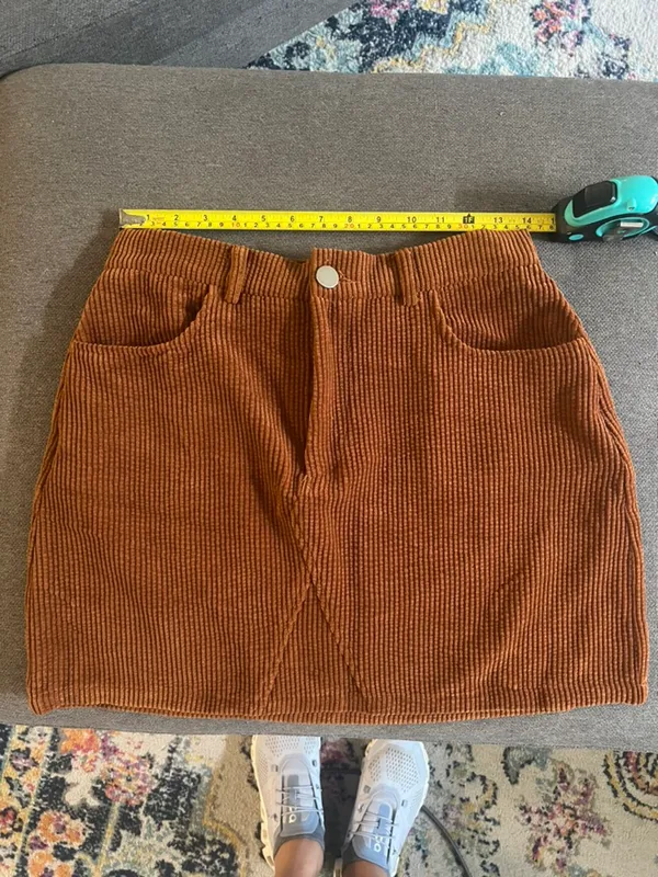 Brown Corduroy Mini Skirt - Image 3