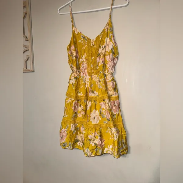 Blu Pepper Yellow Floral Print Dress - Image 3