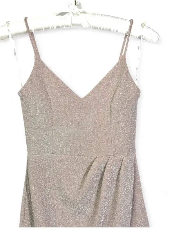 LULUS Women’s Forever Your Girl Metallic Blush Pink Bodycon Mini Dress Size M - Image 9