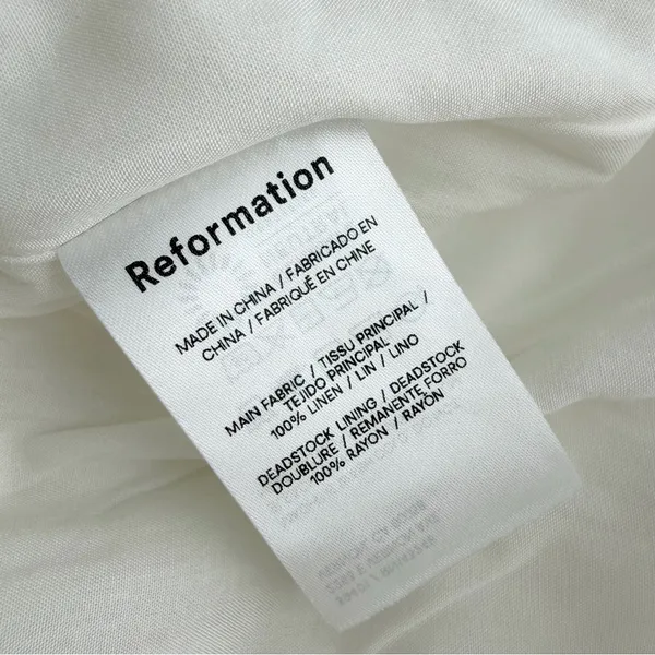 Reformation Baela Linen Dress White Size 8 NWT - Image 11
