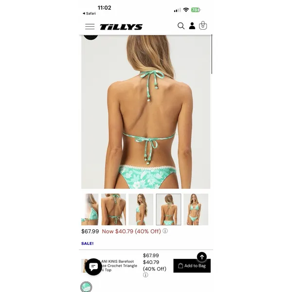 KULANI KINIS Barefoot Breeze Crochet Triangle Bikini Top Sz L NEW $68 - Image 2