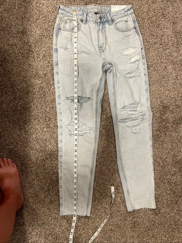 American Eagle Super High-Rise Mom Jean Strigid Size 2 NWT - Image 9