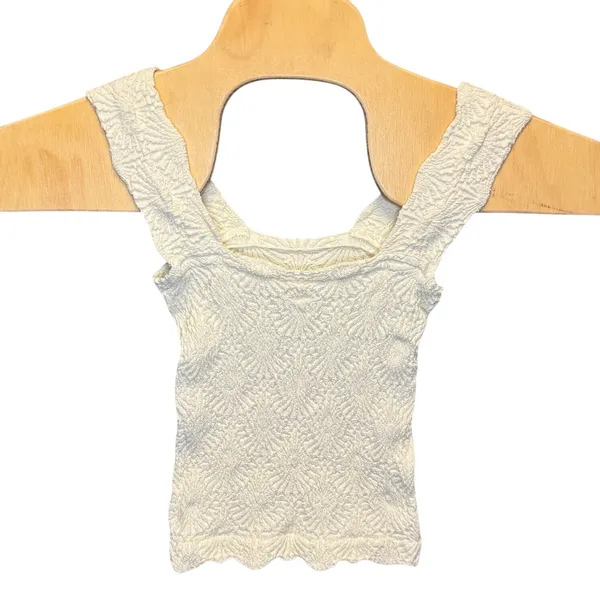 2256 | Free People Intimately Love Letter Cami Tank Ivory XS/S Floral Boho - Image 2