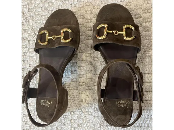Jeffrey Campbell Timeless 2 Platform Sandal Espresso Suede Brown - Image 2