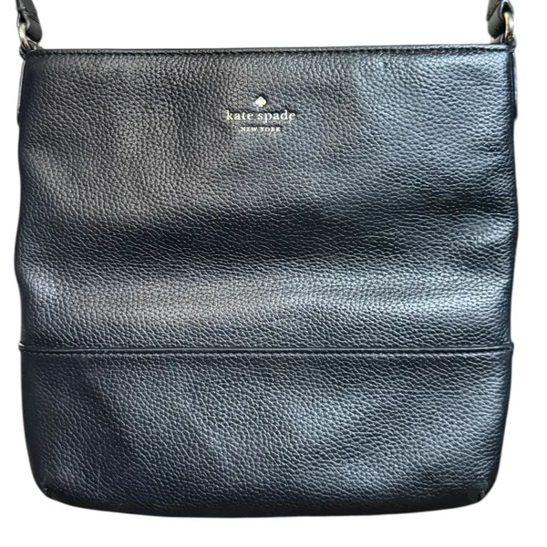 Kate Spade Black Pebbled Leather Crossbody Purse - Image 3