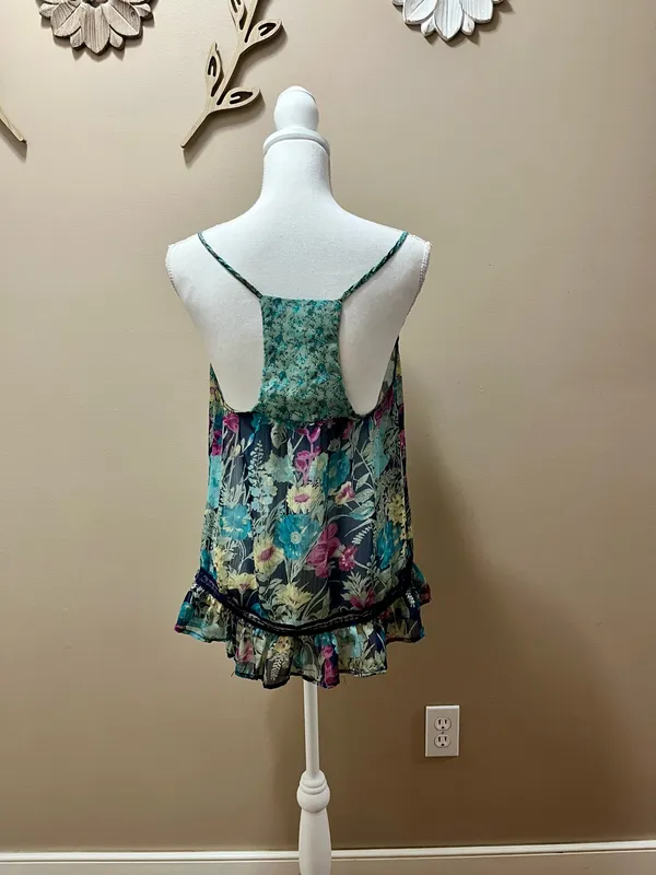 Fire Los Angeles Boho Floral Tank Top Size Medium - Image 4