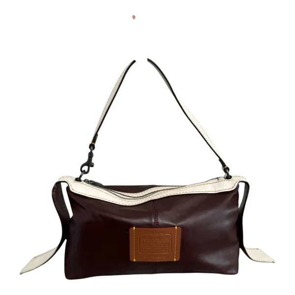 COACH 1941 Bandit Hobo Bag Leather Oxblood Burgundy/Ivory Pouch - Good Condition - Image 2