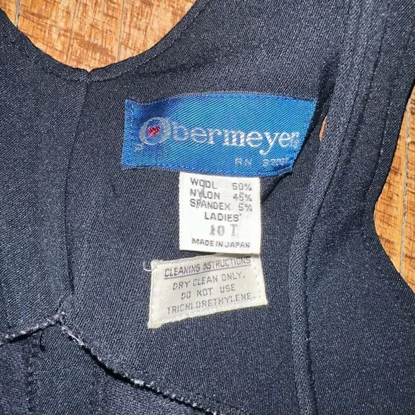 Obermeyer vintage black 10L stirrrup ski gorpcore wool overalls - Image 2