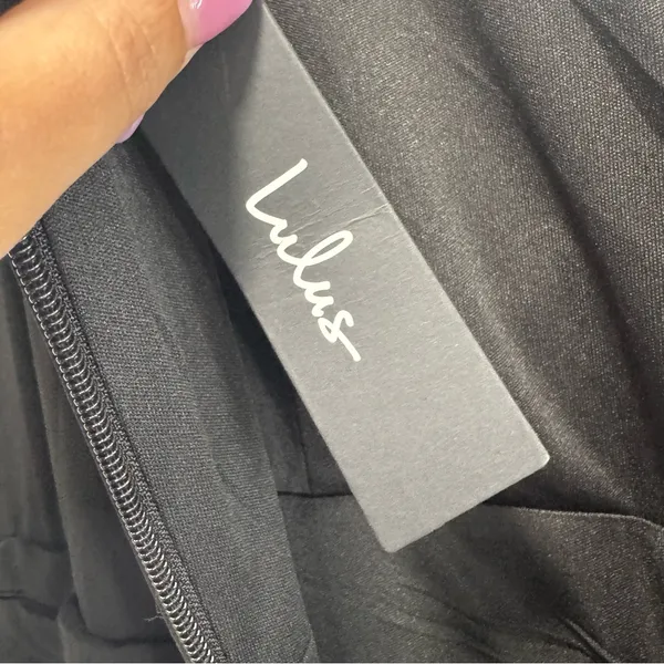 Lulus Thoughts of Hue NWT size Large Black Surplice Maxi Dress Formal Bridesmaid - Image 6