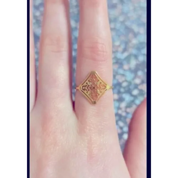 NEW 14k Yellow Gold Plated Stainless Steel Filigree Ring, Size 6‎ - Image 11