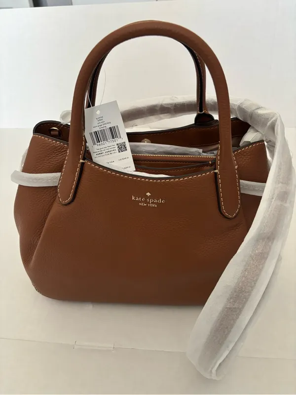New kate spade New York Large Brown Dumpling Pebble Leather Satchel - Image 4