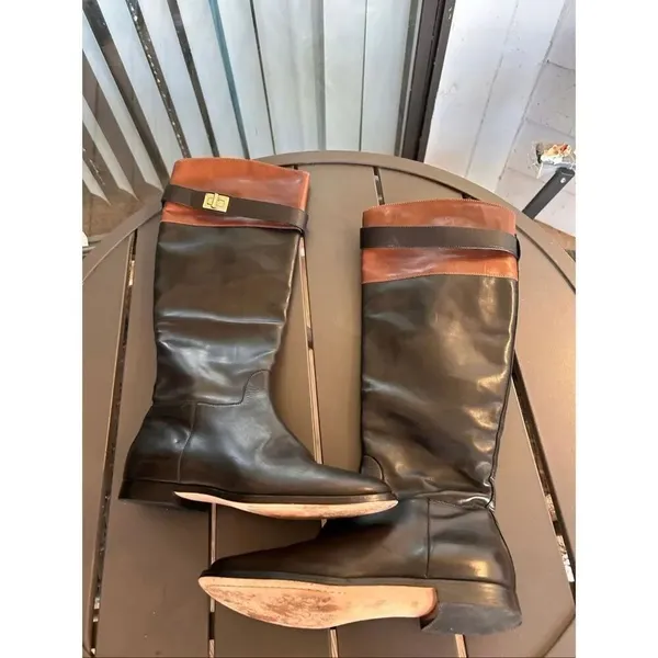 Cole Haan Air Daelin Riding Boots Black Brown Size 5.5 B - Image 15