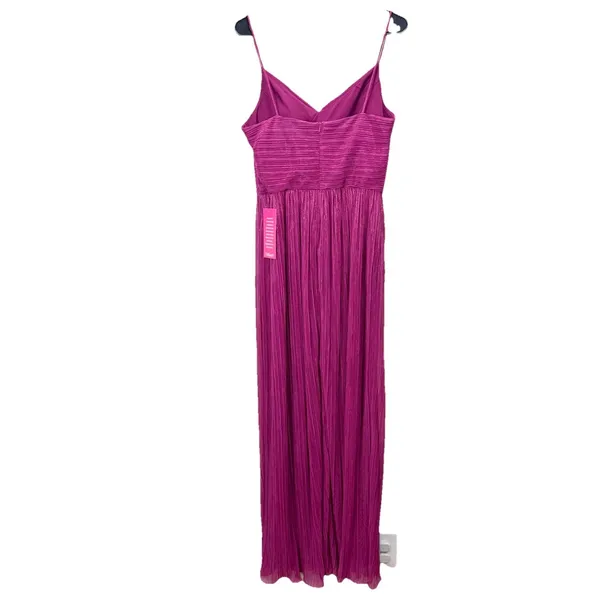 NWT Alex Evenings Fuchsia Pink Shimmer‎ Sleeveless Maxi Gown Dress Size 10 - Image 6