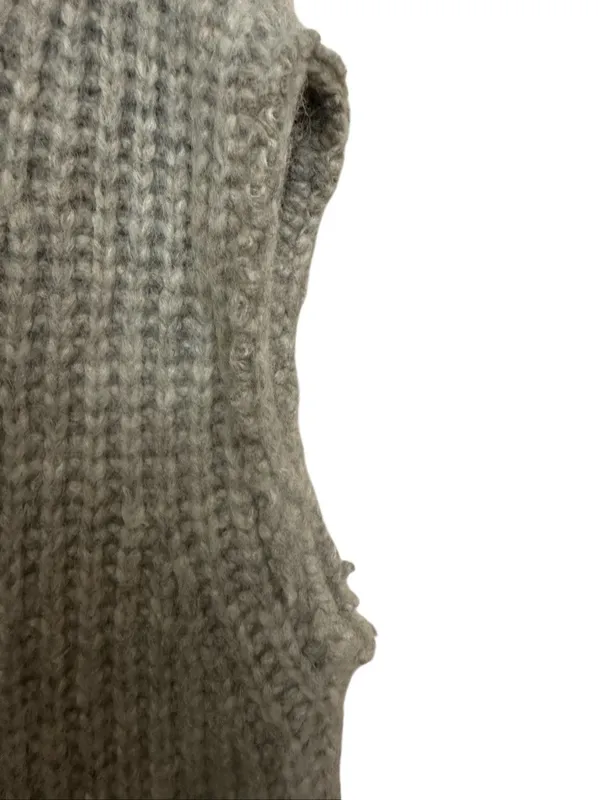 Lunya Chunky Wool Knit Button‑Front Vest Cardigan – Gray – XS/S - Image 3