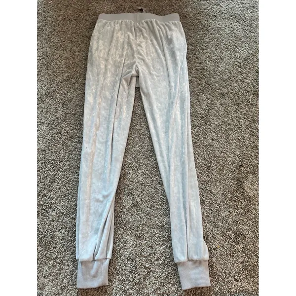 Aerie Light Gray Crushed Velvet Joggers Womens XS Lounge Pants Soft‎ Ribbed - Image 6