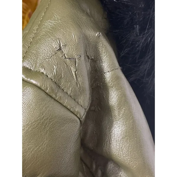 Men's Olive Green Jacket Robert Phillipe Jacket‎ Removeable Fur Hood - Image 7