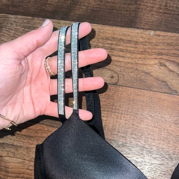 Victoria's Secret Black Smooth push up Bra with Double Straps shine straps - Image 2