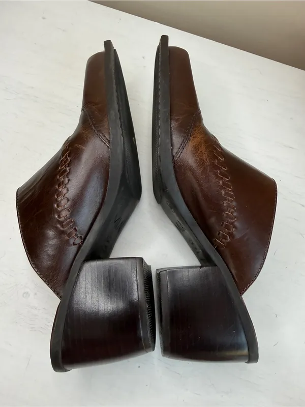 MIA Western Cowgirl Style Heeled Pointed Toe Leather Mules Booties Sz 7.5 - Image 10