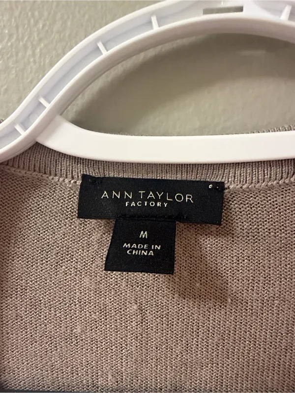 Ann Taylor Open-Front Layering Cardigan - tan/natural - Medium - Image 5