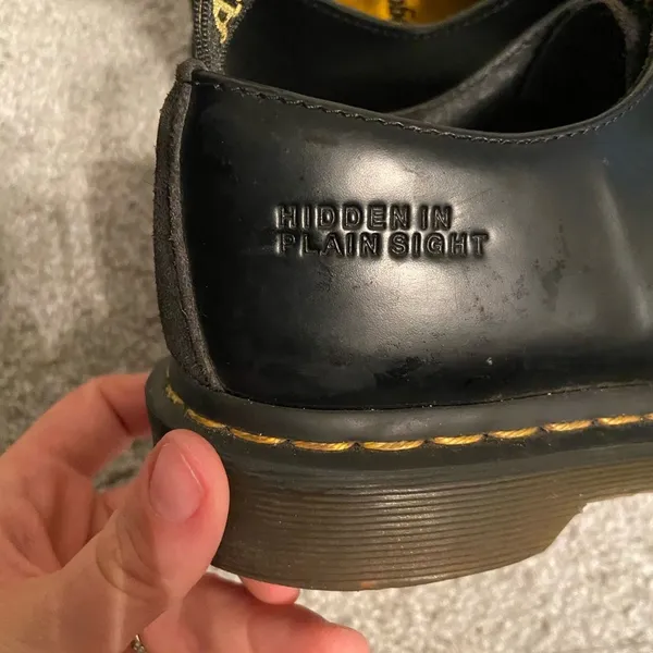Dr Martens x Bodega 1461 Black Leather‎ Shoes Hidden In Plain Sight Womens 7 USL - Image 9