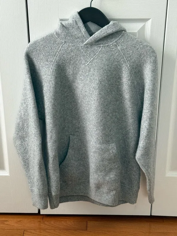 Aritzia Tna Bobby Wool Blend Knit Hoodie in Light Gray - Image 2