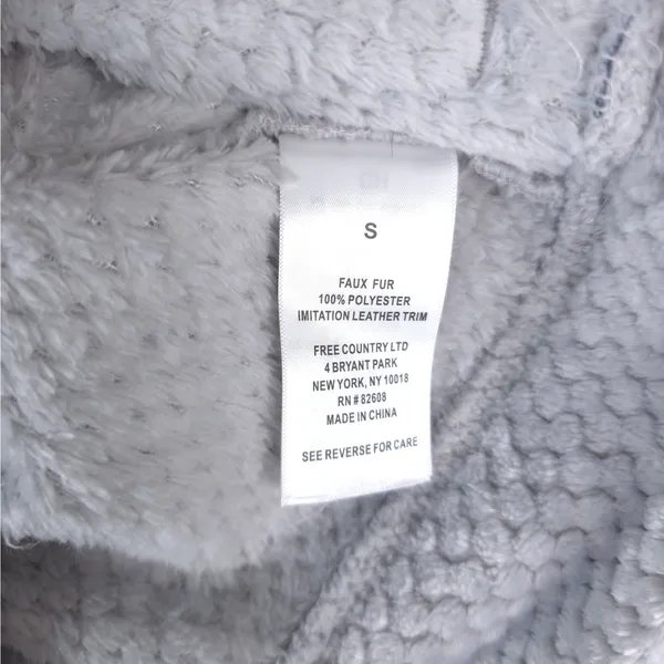 Free Country Jacket Womens S Gray Faux‎ Fur Full Zip Soft Plush Fleece Cozycore - Image 7