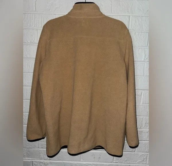 J.CREW women’s Piped sherpa coat sz L ✨ - Image 4