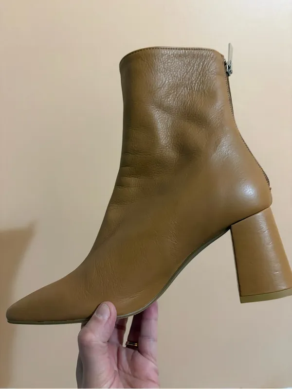 Intentionally Blank Tan Leather Square - Image 9