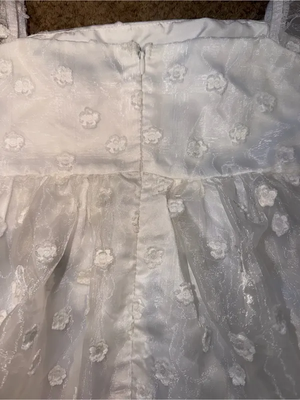 Lulu's White Puff Sleeve with Organza Floral Babydoll Mini Dress - Image 11