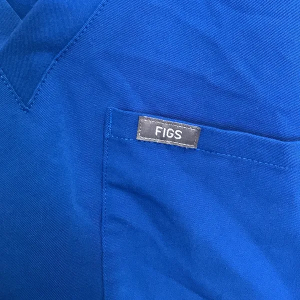 Figs Women's V-Neck Scrub Top in Royal Blue - Image 3