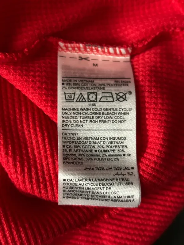 Old Navy Women Red Waffle Knit Gingerbread Too Hot To Handle Thermal Top MD NWT - Image 9