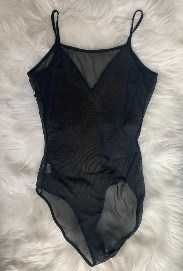 Black Mesh Bodysuit Size M - Image 3