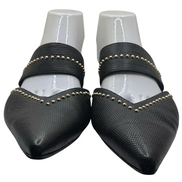Anine‎ Bing Leather Daphne Black Studded Mules Flats Capsule Luxury Grunge 10 - Image 3
