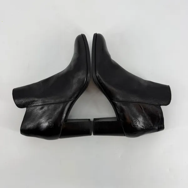 Born Black Leather Ankle Boots Block Heel Side Zip Womens Size 11‎ Comfort - Image 7