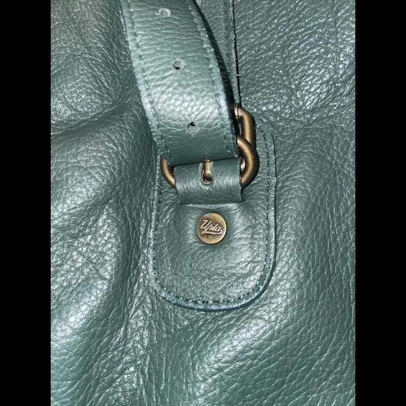 Urla Paris Green Pebble Leather Crossbody‎ Slouchy bag - Image 3