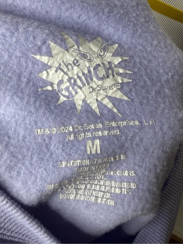 The Grinch Dr. Seuss Purple Christmas Themed Sweatshirt - Image 4
