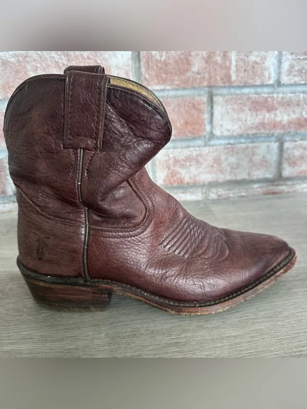 Frye Billy Short Booties Boots Women’s 6.5 Brown Leather Cowboy Western American - Image 4