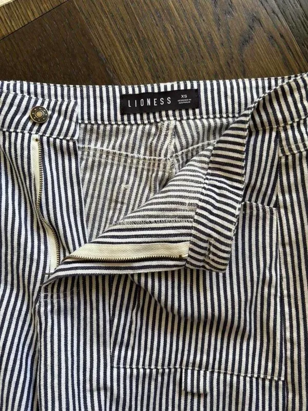 Lioness Navy and White Striped Cargo Denim - Image 8