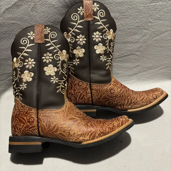 Unbranded Embroidered Square Toe Western Cowboy Boots Ladies 4.5 - Image 7