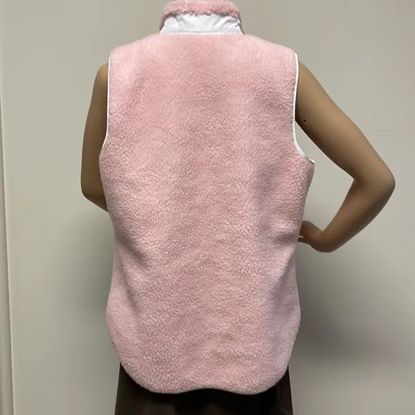 Crown & Ivy Pink Fleece Vest - Image 5