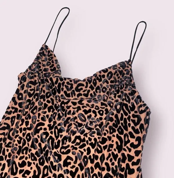 Altar’d State Leopard Cheetah Velvet Sleeveless Mini Dress Medium never worn - Image 3