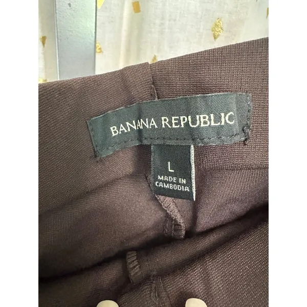 NWT Banana Republic #1897892 Black Pull On Stretch Ponte Pants L - Image 5