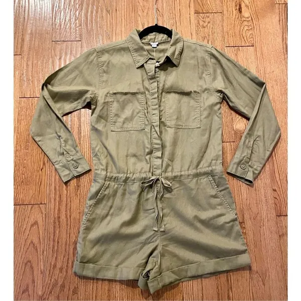 Aerie NWT green utility romper size xs - Image 8