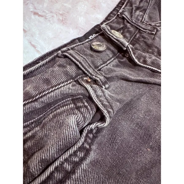 BDG Urban Outfitters Black Distressed Denim Mom Skirt Frayed‎ Hem Size W25 L32 - Image 5