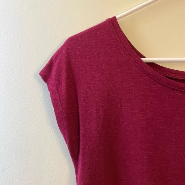 SO Relaxed Soft Short‎ Sleeved Woman's Top Summer Shirt Deep Red - Image 3