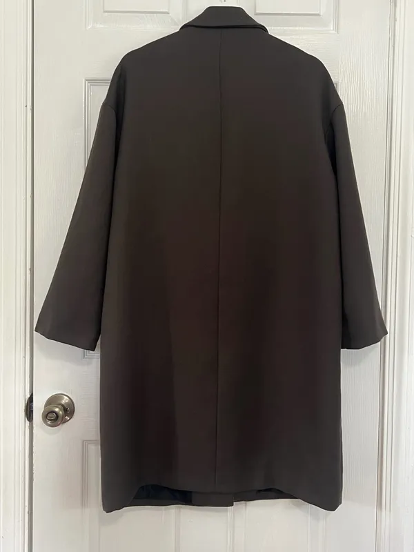 ZARA Brown Oversized Longline Blazer Coat Quiet Luxury Minimalist Old Money Sz S - Image 4