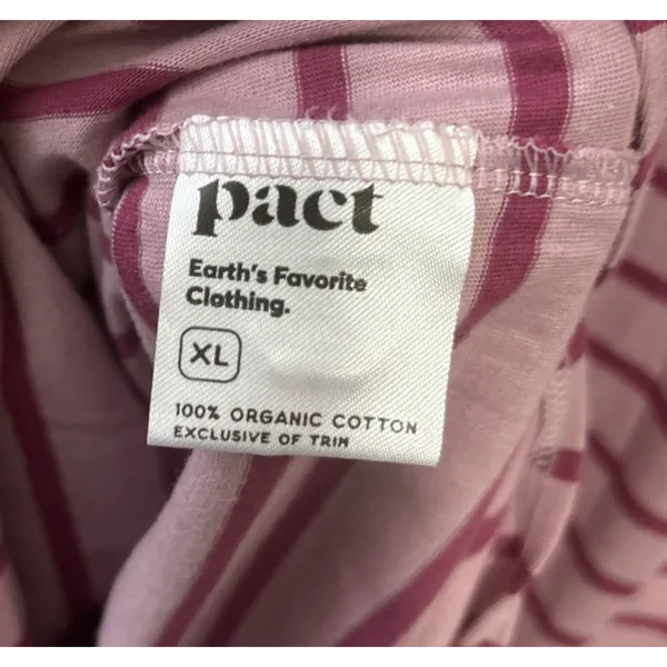 Pact Maxi Tank Dress Size XL Purple Striped Organic Cotton Tee Shirt Knit Casual - Image 8