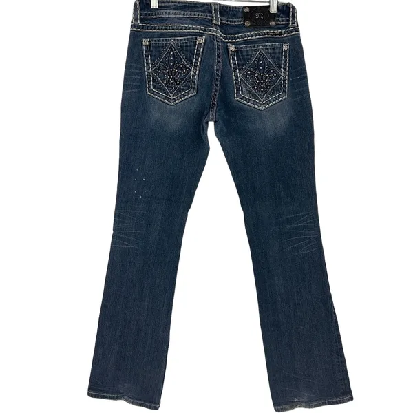 Miss Me JP5129 Boot Cut Fleur De Lis Embellished Jeans Size 30 - Image 2
