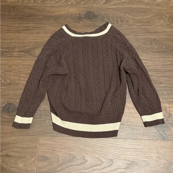 Altar'd State Brown and Cream Knit Sweater - Image 2